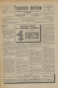 Tygodnik dostaw : pismo fachowe poświęcone polskiemu dostawnictwu i odbudowie. R.19, nr 36 (23 grudnia 1927)