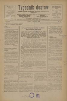 Tygodnik dostaw : pismo fachowe poświęcone polskiemu dostawnictwu i odbudowie. R.20, nr 1 (3 stycznia 1928)
