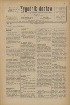 Tygodnik dostaw : pismo fachowe poświęcone polskiemu dostawnictwu i odbudowie. R.20, nr 2 (13 stycznia 1928)