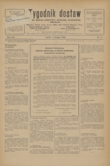Tygodnik dostaw : pismo fachowe poświęcone polskiemu dostawnictwu i odbudowie. R.20, nr 4 (3 lutego 1928)