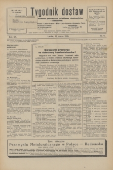 Tygodnik dostaw : pismo fachowe poświęcone polskiemu dostawnictwu i odbudowie. R.20, nr 9 (23 marca 1928)