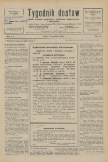 Tygodnik dostaw : pismo fachowe poświęcone polskiemu dostawnictwu i odbudowie. R.20, nr 16 (3 czerwca 1928)