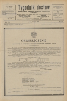 Tygodnik dostaw : pismo fachowe poświęcone polskiemu dostawnictwu i odbudowie. R.20, nr 19 (2 lipca 1928)