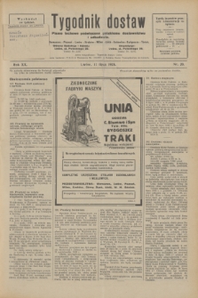 Tygodnik dostaw : pismo fachowe poświęcone polskiemu dostawnictwu i odbudowie. R.20, nr 20 (11 lipca 1928)