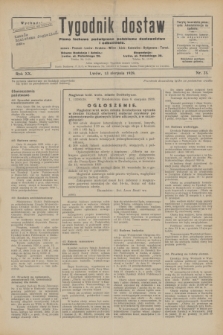 Tygodnik dostaw : pismo fachowe poświęcone polskiemu dostawnictwu i odbudowie. R.20, nr 23 (13 sierpnia 1928)