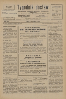 Tygodnik dostaw : pismo fachowe poświęcone polskiemu dostawnictwu i odbudowie. R.20, nr 24 (23 sierpnia 1928)