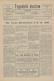 Tygodnik dostaw : pismo fachowe poświęcone polskiemu dostawnictwu i odbudowie. R.20, nr 25 (2 września 1928)