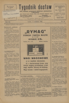 Tygodnik dostaw : pismo fachowe poświęcone polskiemu dostawnictwu i odbudowie. R.20, nr 26 (11 września 1928)