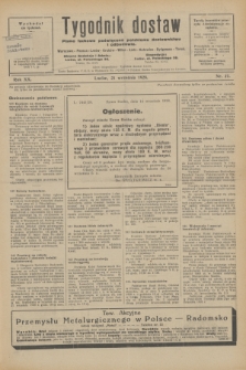 Tygodnik dostaw : pismo fachowe poświęcone polskiemu dostawnictwu i odbudowie. R.20, nr 27 (21 września 1928)