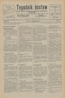 Tygodnik dostaw : pismo fachowe poświęcone polskiemu dostawnictwu i odbudowie. R.20, nr 32 (12 listopada 1928)