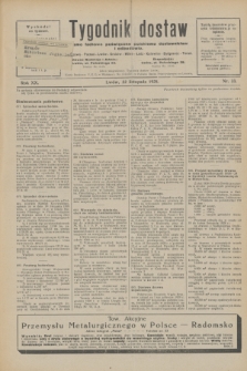 Tygodnik dostaw : pismo fachowe poświęcone polskiemu dostawnictwu i odbudowie. R.20, nr 33 (22 listopada 1928)