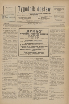 Tygodnik dostaw : pismo fachowe poświęcone polskiemu dostawnictwu i odbudowie. R.20, nr 34 (3 grudnia 1928)