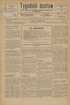 Tygodnik dostaw : pismo fachowe poświęcone polskiemu dostawnictwu i odbudowie. R.20, nr 35 (13 grudnia 1928)