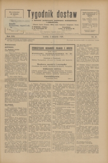 Tygodnik dostaw : pismo fachowe poświęcone polskiemu dostawnictwu i odbudowie. R.21, nr 22 (2 sierpnia 1929)
