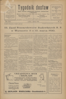 Tygodnik dostaw : pismo fachowe poświęcone polskiemu dostawnictwu i odbudowie. R.22, nr 6 (7 marca 1930)