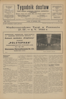 Tygodnik dostaw : pismo fachowe poświęcone polskiemu dostawnictwu i odbudowie. R.22, nr 11 (27 kwietnia 1930)
