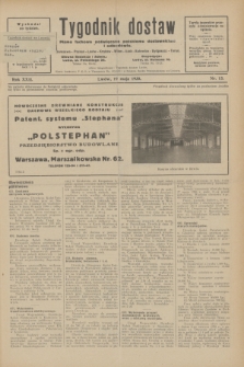 Tygodnik dostaw : pismo fachowe poświęcone polskiemu dostawnictwu i odbudowie. R.22, nr 13 (19 maja 1930)