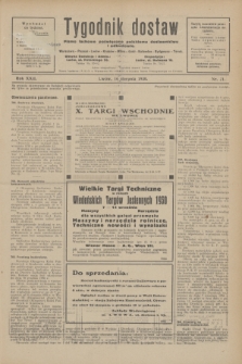 Tygodnik dostaw : pismo fachowe poświęcone polskiemu dostawnictwu i odbudowie. R.22, nr 21 (16 sierpnia 1930)