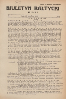 Biuletyn Bałtycki Wilbi : dodatek do „Biuletynu Kowieńskiego”. 1933, nr 144 (30 września)