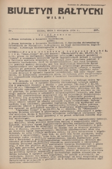 Biuletyn Bałtycki Wilbi : dodatek do „Biuletynu Kowieńskiego”. 1934, nr 207 (1 sierpnia)