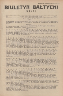 Biuletyn Bałtycki Wilbi : dodatek do „Biuletynu Kowieńskiego”. 1934, nr 221 (22 września)