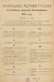 Poleski Dziennik Wojewódzki. 1935, skorowidz alfabetyczny