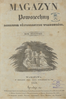 Magazyn Powszechny : dziennik użytecznych wiadomości. R.1, Spis rzeczy (1834/1835)