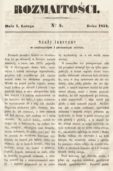 Rozmaitości : pismo dodatkowe do Gazety Lwowskiej. 1854, nr 5