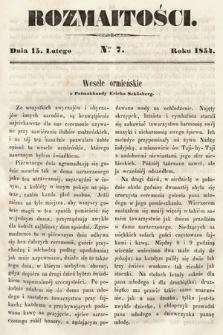 Rozmaitości : pismo dodatkowe do Gazety Lwowskiej. 1854, nr 7