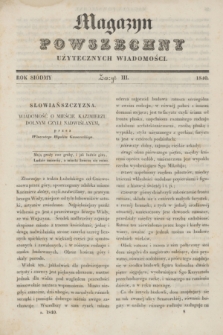 Magazyn Powszechny Użytecznych Wiadomości. R.7, z. 3 (1840) + wkładka