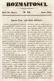 Rozmaitości : pismo dodatkowe do Gazety Lwowskiej. 1854, nr 12