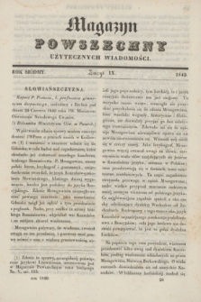 Magazyn Powszechny Użytecznych Wiadomości. R.7, z. 9 (1840) + wkładka