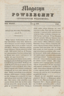 Magazyn Powszechny Użytecznych Wiadomości. R.7, z. 12 (1840) + wkładka