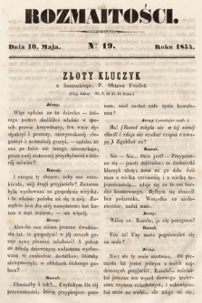 Rozmaitości : pismo dodatkowe do Gazety Lwowskiej. 1854, nr 19