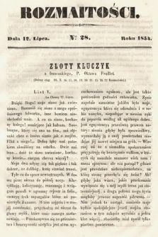 Rozmaitości : pismo dodatkowe do Gazety Lwowskiej. 1854, nr 28