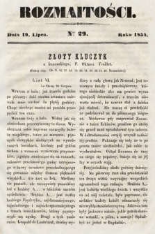 Rozmaitości : pismo dodatkowe do Gazety Lwowskiej. 1854, nr 29