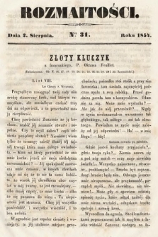 Rozmaitości : pismo dodatkowe do Gazety Lwowskiej. 1854, nr 31