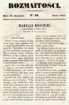 Rozmaitości : pismo dodatkowe do Gazety Lwowskiej. 1854, nr 33
