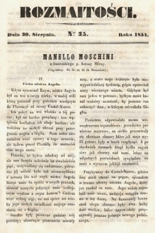 Rozmaitości : pismo dodatkowe do Gazety Lwowskiej. 1854, nr 35