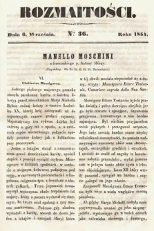 Rozmaitości : pismo dodatkowe do Gazety Lwowskiej. 1854, nr 36