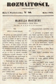 Rozmaitości : pismo dodatkowe do Gazety Lwowskiej. 1854, nr 40