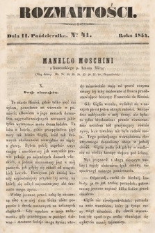 Rozmaitości : pismo dodatkowe do Gazety Lwowskiej. 1854, nr 41