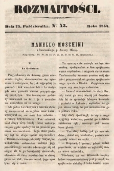 Rozmaitości : pismo dodatkowe do Gazety Lwowskiej. 1854, nr 43