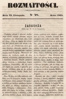 Rozmaitości : pismo dodatkowe do Gazety Lwowskiej. 1854, nr 48