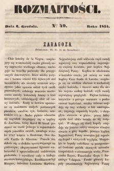 Rozmaitości : pismo dodatkowe do Gazety Lwowskiej. 1854, nr 49