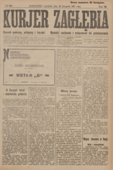 Kurjer Zagłębia : dziennik społeczny, polityczny i literacki. R.12, nr 256 (15 listopada 1917)