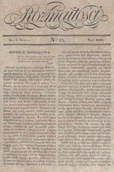 Rozmaitości : pismo dodatkowe do Gazety Lwowskiej. 1841, nr 14