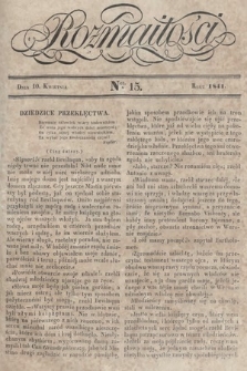 Rozmaitości : pismo dodatkowe do Gazety Lwowskiej. 1841, nr 15