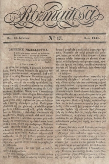 Rozmaitości : pismo dodatkowe do Gazety Lwowskiej. 1841, nr 17
