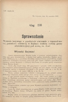 [Kadencja VIII, sesja III, al. 298] Alegata do Sprawozdań Stenograficznych z Trzeciej Sesyi Ósmego Peryodu Sejmu Krajowego Królestwa Galicyi i Lodomeryi wraz z Wielkiem Księstwem Krakowskiem z roku 1907. Alegat 298